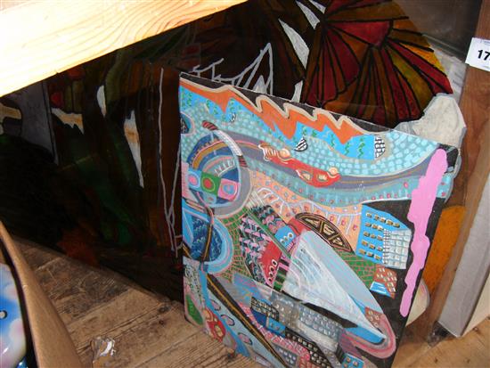 Painting by Maxwell Hepple, 1991 and panel(-)